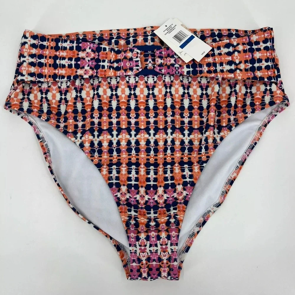 Jessica Simpson Bikini Bottom Women's XL Fuchsia Multicolor High Waisted New NWT